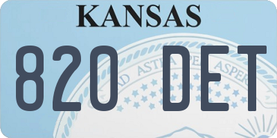 KS license plate 820DET