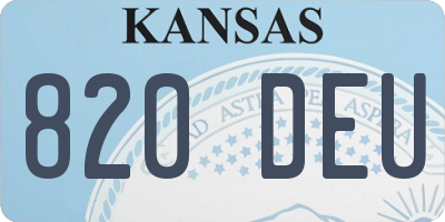 KS license plate 820DEU