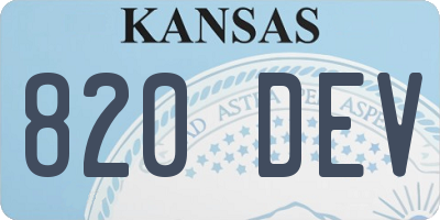 KS license plate 820DEV