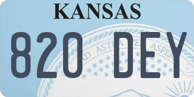 KS license plate 820DEY