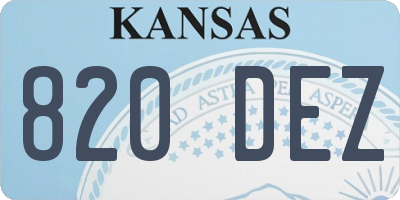 KS license plate 820DEZ