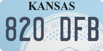 KS license plate 820DFB