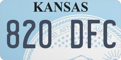KS license plate 820DFC
