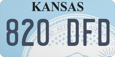 KS license plate 820DFD