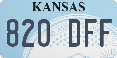 KS license plate 820DFF