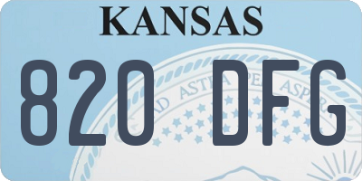KS license plate 820DFG