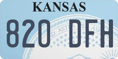 KS license plate 820DFH