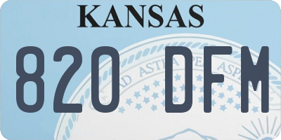 KS license plate 820DFM