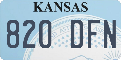 KS license plate 820DFN