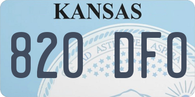 KS license plate 820DFO