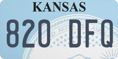 KS license plate 820DFQ