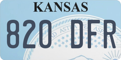 KS license plate 820DFR
