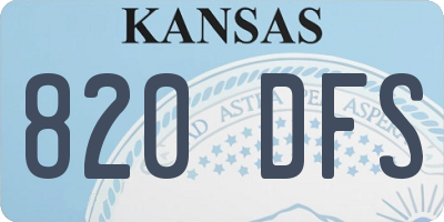 KS license plate 820DFS