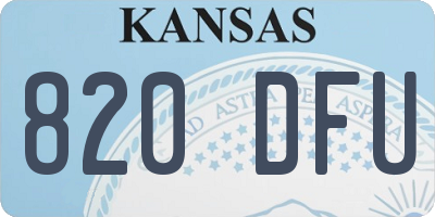 KS license plate 820DFU
