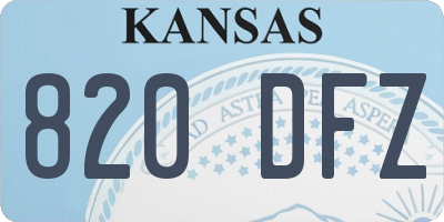 KS license plate 820DFZ