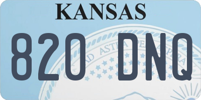 KS license plate 820DNQ