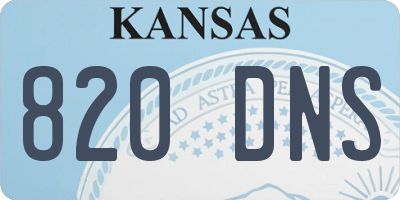 KS license plate 820DNS