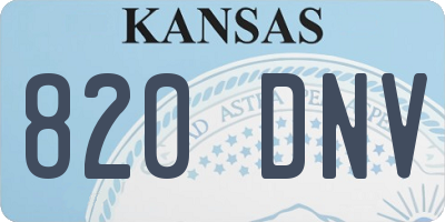 KS license plate 820DNV