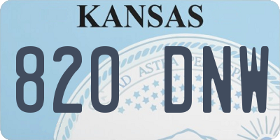 KS license plate 820DNW