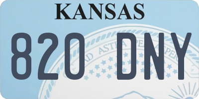 KS license plate 820DNY