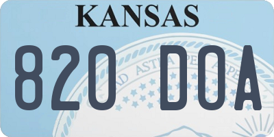 KS license plate 820DOA