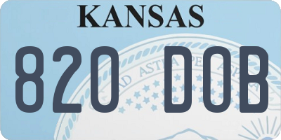 KS license plate 820DOB