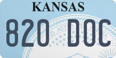 KS license plate 820DOC