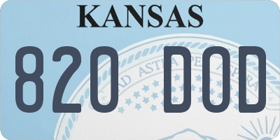 KS license plate 820DOD