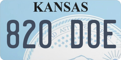 KS license plate 820DOE