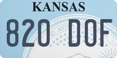 KS license plate 820DOF