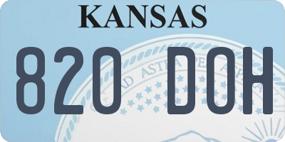 KS license plate 820DOH