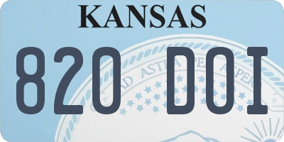 KS license plate 820DOI