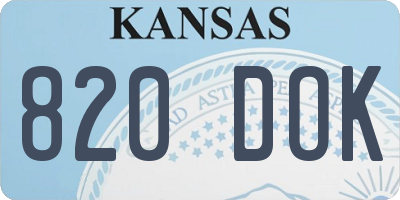 KS license plate 820DOK
