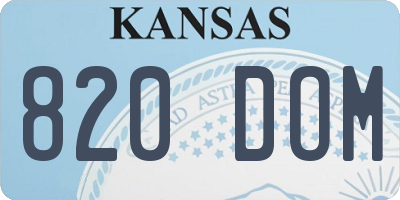 KS license plate 820DOM