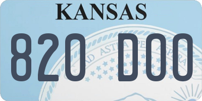 KS license plate 820DOO
