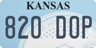 KS license plate 820DOP