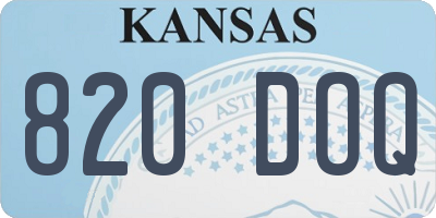 KS license plate 820DOQ