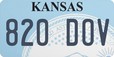KS license plate 820DOV