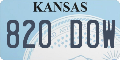 KS license plate 820DOW