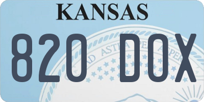 KS license plate 820DOX
