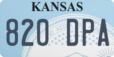 KS license plate 820DPA