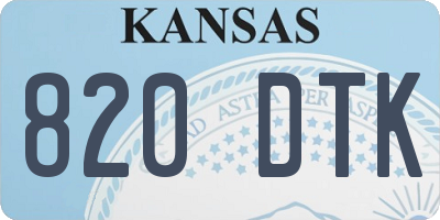KS license plate 820DTK