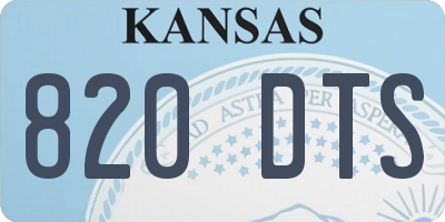 KS license plate 820DTS