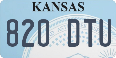 KS license plate 820DTU