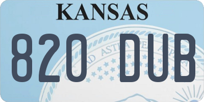 KS license plate 820DUB