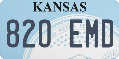 KS license plate 820EMD