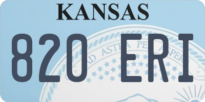 KS license plate 820ERI