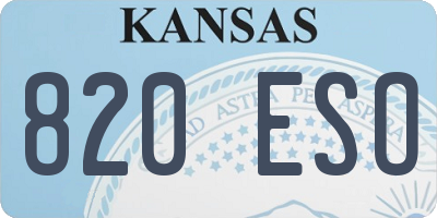 KS license plate 820ESO