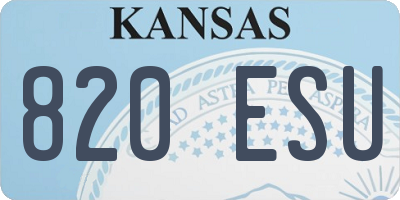 KS license plate 820ESU