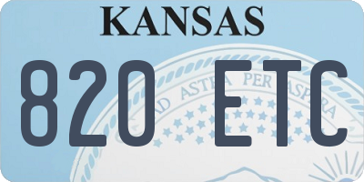 KS license plate 820ETC